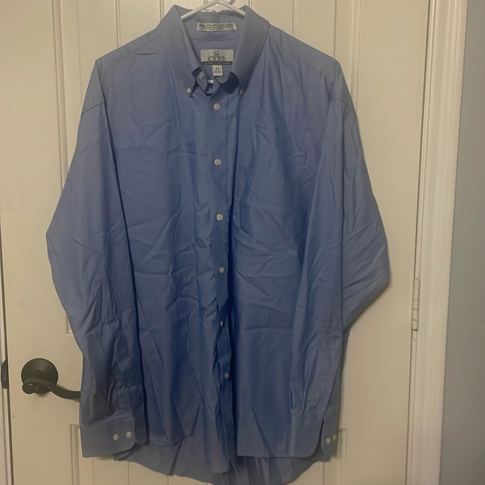 Men’s blue button down dress shirt. Sz 17 (34-35)